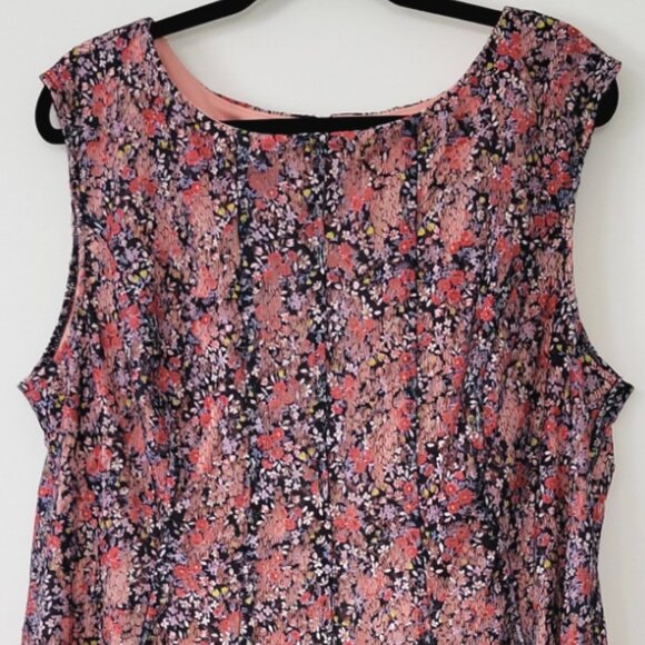 Danny & Nicole Pink Floral Lace Overlay Sleeveless A-Line Dress Size 20W - Picture 3 of 9